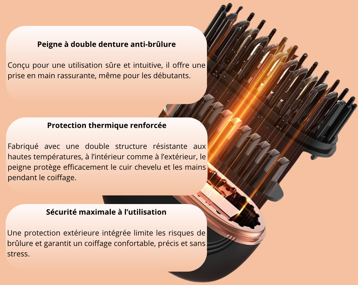 MINI PEIGNE LISSANT SANS FIL